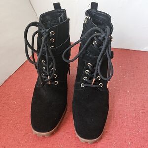 White House Black Market Black Lace Up Boots